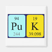 Puk periodieke table name magnet (Voorkant)