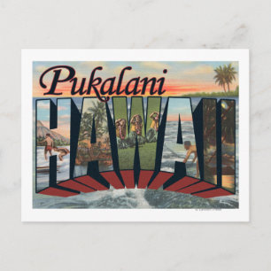 Pukalani, Hawaii - Grote letterscènes Briefkaart