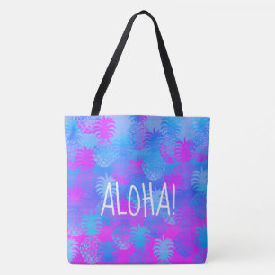 Pukana Hawaiian Aloha Pineapple Peri Beach Tote Bag