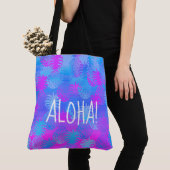 Pukana Hawaiian Aloha Pineapple Peri Beach Tote Bag (Dichtbij)