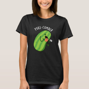 Puke-cumber Grappige Komkommer Pun Donker BG T-shirt