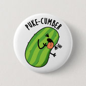 Puke-cumber Grappige komkommer Pun Ronde Button 5,7 Cm (Voorkant)