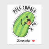 Puke-cumber Grappige komkommer Pun Sticker (Vel)
