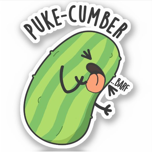 Puke-cumber Grappige komkommer Pun Sticker (Voorkant)