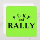 Puke en Rally Funny Typography Kaart (Voorkant / Achterkant)