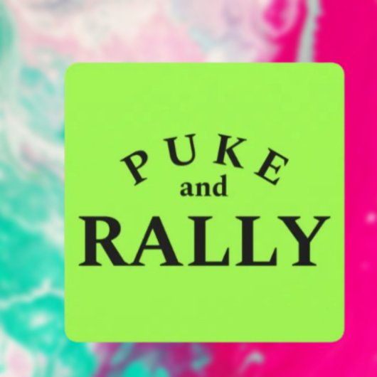Puke en Rally Funny Typography Kaart