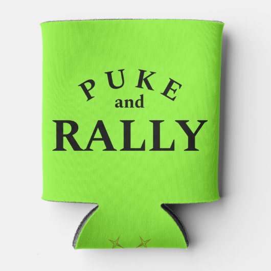 Puke en Rally Koelbox - Grappige Stoute Typografie Blikjeskoeler (Voorkant)