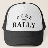 Puke en Rally Trucker Hat - Leuke en gedurfde verk Trucker Pet (Voorkant)