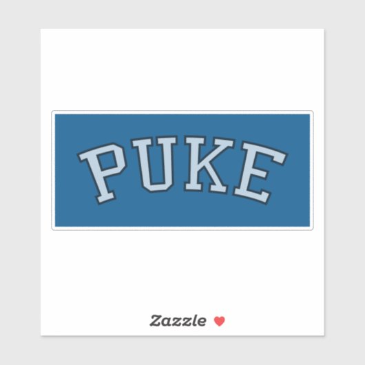 PUKE (Faded zwart-wit op blauw) Sticker (Vel)