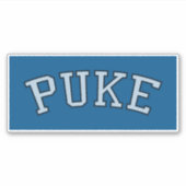 PUKE (Faded zwart-wit op blauw) Sticker (Voorkant)