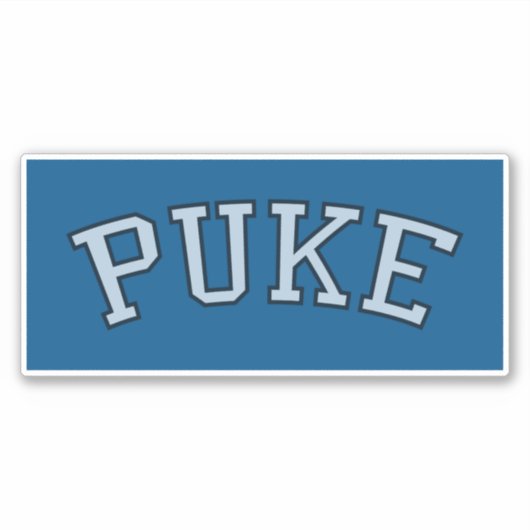PUKE (Faded zwart-wit op blauw) Sticker (Voorkant)