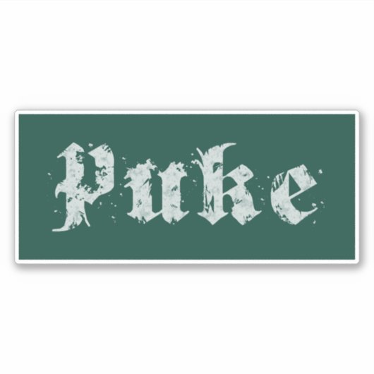Puke Gothic , onderdrukt (donkergroen) Sticker (Voorkant)