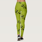 Puke groen vliegende vleermuizen Halloween Legging (Achterkant)