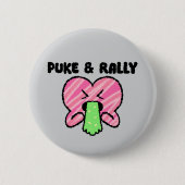Puke & Rally Button | Pink Heart Party Edition (Voorkant)