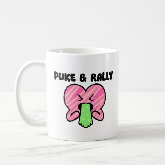 Puke & Rally Classic Mok | Pink Heart Party (Links)