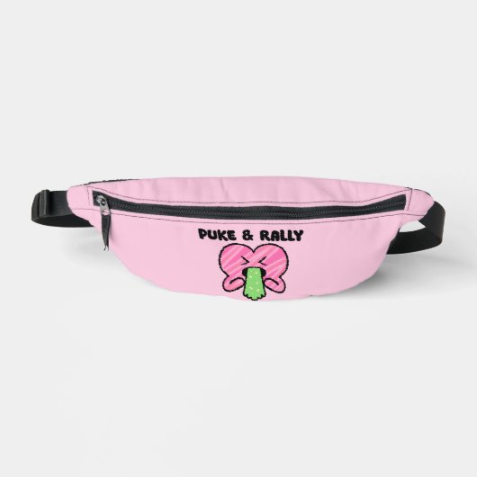 Puke & Rally Fanny Pack – Pink Heart Party Edition Heuptasje (Voorkant)