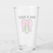 Puke & Rally Pintglas – Roze Hart Feesteditie Glas (Achterkant)