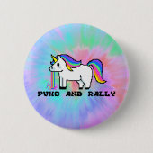 Puke & Rally Rainbow Unicorn Button | Stropdas kle (Voorkant)