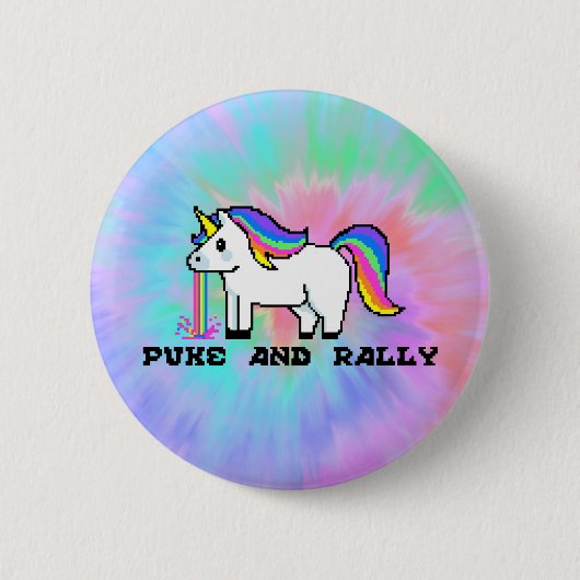 Puke & Rally Rainbow Unicorn Button | Stropdas kle (Voorkant)