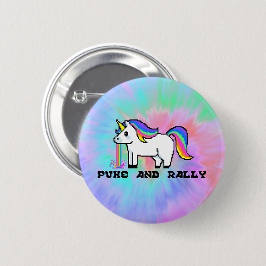 Puke & Rally Rainbow Unicorn Button | Stropdas kle (Voorkant /achterkant)