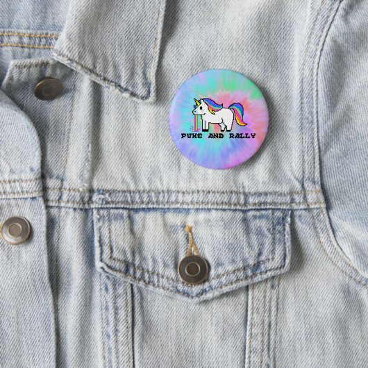 Puke & Rally Rainbow Unicorn Button | Stropdas kle (In situ)