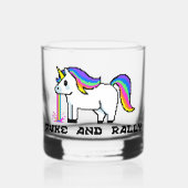 Puke & Rally Rainbow Unicorn Rocks Glass | pixel Whisky Glas (Voorkant)