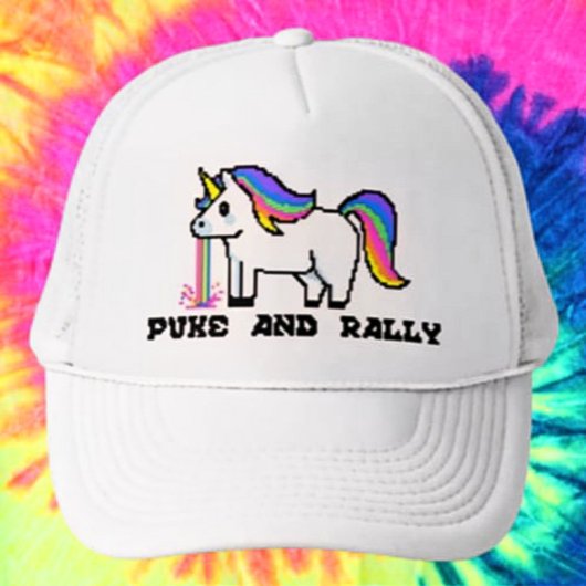 Puke & Rally Regenboog Eenhoorn Trucker Hoed | pix Pet