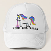 Puke & Rally Regenboog Eenhoorn Trucker Hoed | pix Trucker Pet (Voorkant)