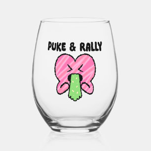 Puke & Rally Steelloze Wijn Glas – Roze Hart