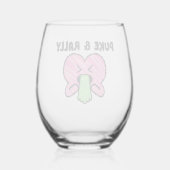 Puke & Rally Steelloze Wijn Glas – Roze Hart (Achterkant)