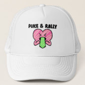 Puke & Rally Trucker Hoed – Party Heart Editie Pet (Voorkant)