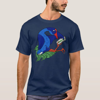 Pukeko met behulp van mobiele telefoon t-shirt