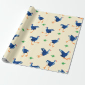 Pukeko Moeras Hen vogels Patroon Cadeaupapier (Uitgerold)