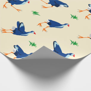 Pukeko Moeras Hen vogels Patroon Cadeaupapier