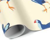 Pukeko Moeras Hen vogels Patroon Cadeaupapier (Rol Hoek)