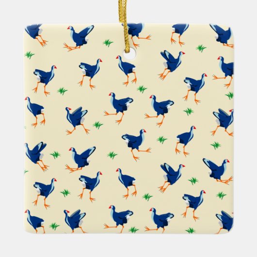 Pukeko Moeras Hen vogels Patroon Keramisch Ornament (Voorkant)