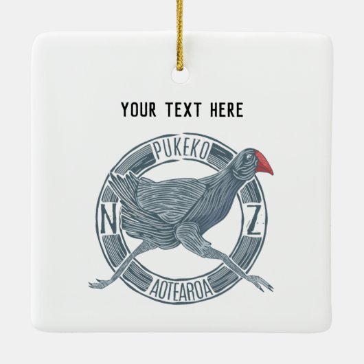 Pukeko NZ Keramisch Ornament (Achterkant)