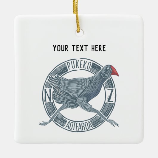 Pukeko NZ Keramisch Ornament (Voorkant)