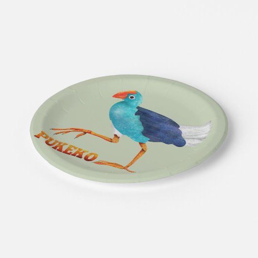 Pukeko Papieren Bordje (Gekanteld)