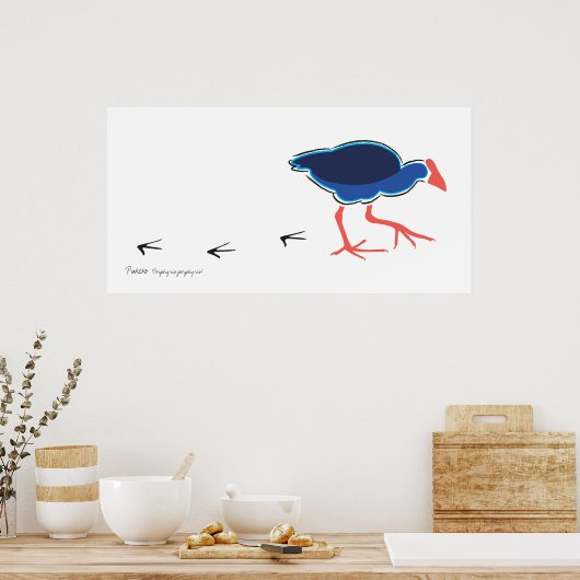 Pukeko Stappen Poster/Afdruk Poster (Keuken)