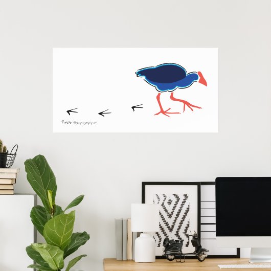 Pukeko Stappen Poster/Afdruk Poster (Thuiskantoor)