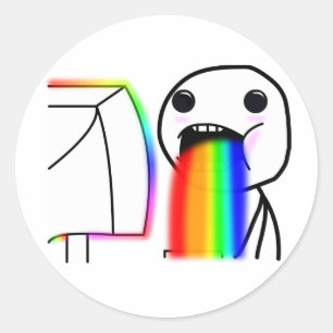 Pukes Rainbows Ronde Sticker