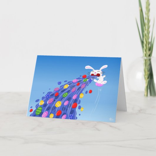 Puking Bunny Feestdagen Kaart (Voorkant)