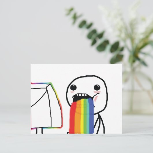 Puking Rainbows Briefkaart (Staand voorkant)