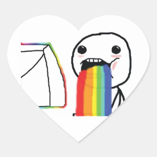 Puking Rainbows Hart Sticker