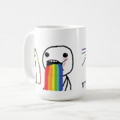 Puking Rainbows Koffiemok (Voorkant links)