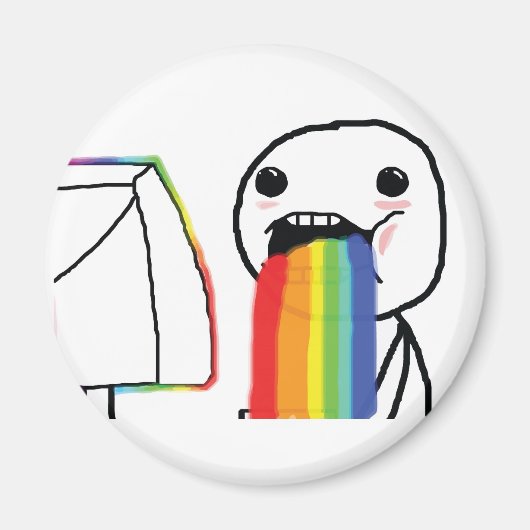 Puking Rainbows Magneet (Voorkant)