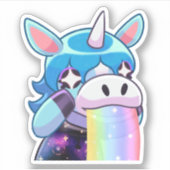 Puking regenbogen - Sticker (Voorkant)