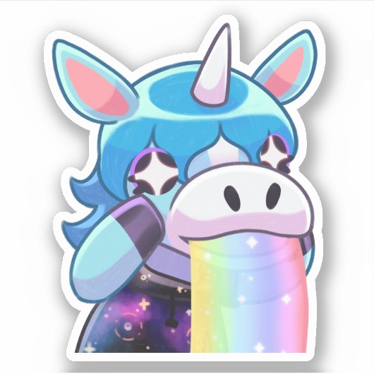 Puking regenbogen - Sticker (Voorkant)