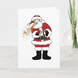 Puking Santa Christmas-Kaart Feestdagen Kaart